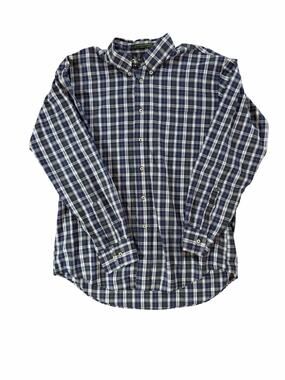 James Mcleith Men's Large Blue Plaid Button Down Shirt